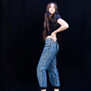 Vintage 80’s Zip Around Acid Wash Jeans